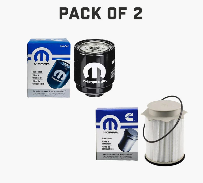 Mopar Oil & Fuel Filter Set 68197867AB & 68157291AA for 2013–2018 Ram 2500–5500 6.7L Cummins