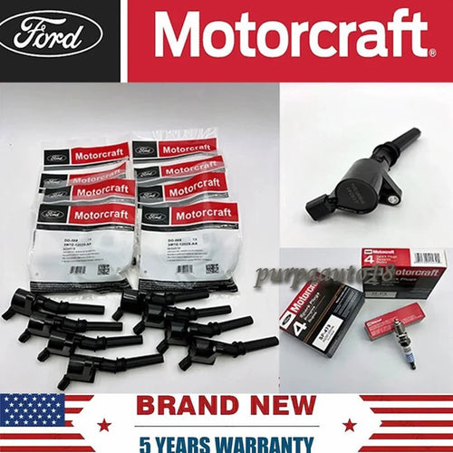 8 Set Motorcraft DG508 Ignition Coils & SP479 Spark Plugs for Ford F150 4.6L 5.4L